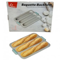 R Baguette Backform aus Silikon, grau 