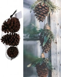 W Deko Tannenzapfen 3 Stück naturbraun im Netz