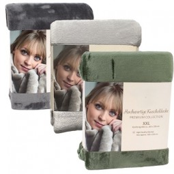 Decke Flanell Kuscheldecke XXL ca. 160x220 cm, 3 Farben