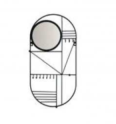 Wandspiegel mit Schmuckaufbewahrung aus Metall