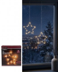 W Metallstern 10 LED mit Saugnapf und Timer Ø 15 cm, weiß