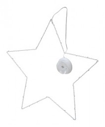 W Metallstern 30 LED mit Saugnapf und Timer Ø 40 cm, weiß