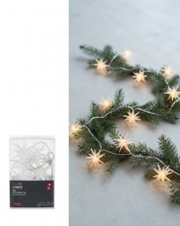 W Lichterkette mit 10 Sternen LED mit Timer weiß, batterieb.
