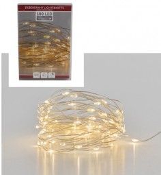 W Lichterkette Draht 100er mit Timer, batteriebetrieben