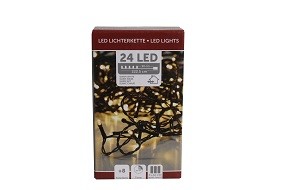 W Lichterkette 24 LED mit Timer, 8 Funktionen, innen/außen, batteriebetrieben