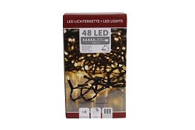 W Lichterkette 48 LED mit Timer, 8 Funktionen, innen/außen, batterieb.