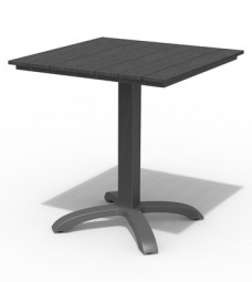 Gartentisch 70x70 cm mit Nonwood-Tischplatte, schwarz