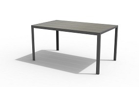 Gartentisch 150x90 cm mit Nonwood-Tischplatte, hellgrau