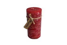 Kerze Rustic Ø 7 x 14 cm, rot