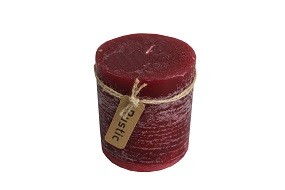 Kerze Rustic Ø 9 x 10 cm, bordeaux