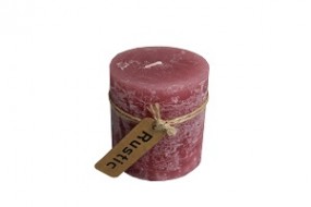 Kerze Rustic Ø 7 x 7,5 cm, altrosa