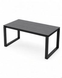 Gartentisch 210x100 cm mit Nonwood-Tischplatte, schwarz
