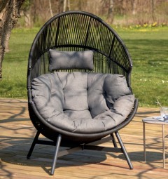 Lounge-Sessel Rope inkl. Sitzpolster, anthrazit (nur auf Containerbasis)