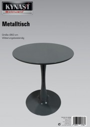 Tisch Ø 60 cm aus Metall, anthrazit