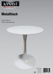 Tisch Ø 60 cm aus Metall, weiß