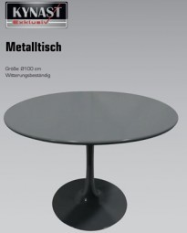 Tisch Ø 100 cm aus Metall, anthrazit