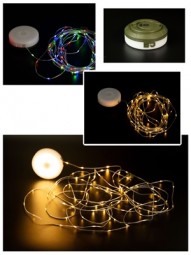 Lichterkette akku aufrollbar 10 m, 100 LED in 2 Farben