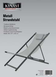 Strandstuhl aus Metall hellgrau/anthrazit