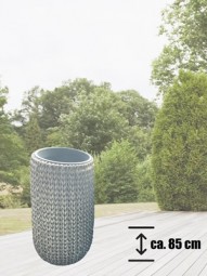 Rattan Pflanzenvase H x 85 cm, silbergrau