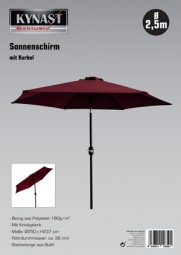 Sonnenschirm Ø 2,5 m bordeaux