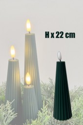 Kerze - Kegelkerze LED H x 22 cm mit Timer in 3 Farben