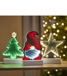 W 3D-Spiegelleuchte LED H x 21 cm, 3 Modelle mit Timer, batterieb.