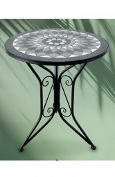 Gartentisch Mosaik aus Eisen Ø 60 cm, grau