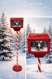 W Deko-Briefkasten mit Schnee- und Musikeffekt H x 150 cm