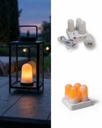 W Deko Flammenlicht LED 4er-Set