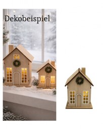 W Deko LED Holzhaus Hx17 cm