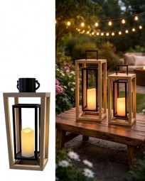 Laterne inkl. LED Kerze Hx48,5 cm, mit Timer