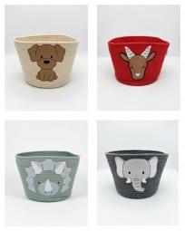 Aufbewahrungskorb Liam Ø 25 x H18 cm versch. Farben/Motive