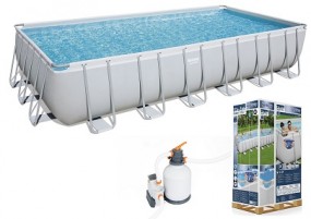 SO Power Steel Pool 732x366x132 cm Set mit Sandfilteranlage BESTWAY®